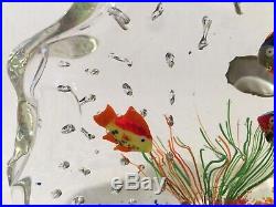 Gorgeous MURANO Fish AQUARIUM Art Glass Paperweight SCULPTURE With Sticker Read
