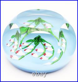 Gorgeous SAINT LOUIS Multifaceted Floral CLOCHETTES Glass PAPERWEIGHT Box & COA