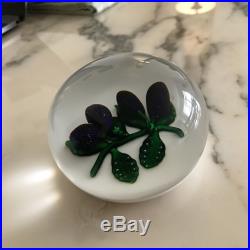 Gorgeous ST LOUIS Art Glass Prunes Plum Signed & Dated 1984 PAPERWEIGHT