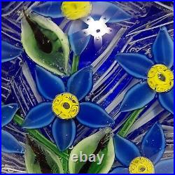 GorgeousBIGPaperweightFlowersMurano StickerMagnumWhite Lace & Blue Ground