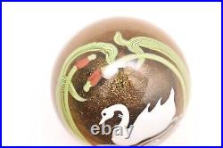 Grant Randolph Studios Art Glass Paperweight Signed 80/5421 Swan Pictorial Bird