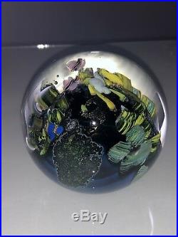 HEADY Josh Simpson Hand Blown inhabited planet MIB marble Collectible Boro Glass