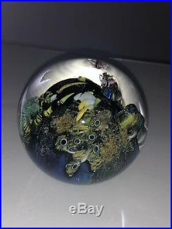 HEADY Josh Simpson Hand Blown inhabited planet MIB marble Collectible Boro Glass