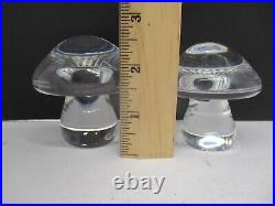 HOYA Crystal Glass Set Of 2 Mushroom Paperweights