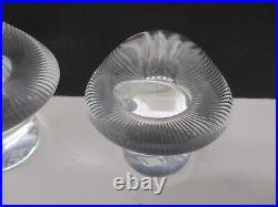 HOYA Crystal Glass Set Of 2 Mushroom Paperweights