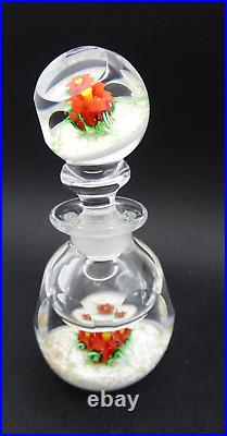 HTF Charles Kaziun Jr. RED Spider Lily Glass Paperweight Perfume Bottle