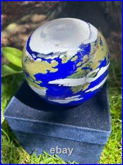 Hand Blown Art Glass Planet Earth from Glass Eye Studio Celestial Series 2003