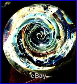 Handmade Glass Marble 1.9 Lots of Floating OPALS & Silver, Gold fumed RARE NICE