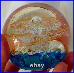 Handmade Paperweight Selkirk Goldmist made from molten glass Made in Scotland