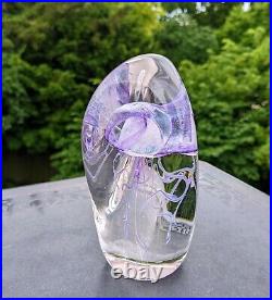 Hot Island Glass Hawaii Purple Jellyfish Paperweight 2003 Signed Art Glass 6