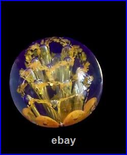 Huge 5 Controlled Bubbles Art Glass Globe Sphere Orb Ball Paperweight 6.8 Lbs