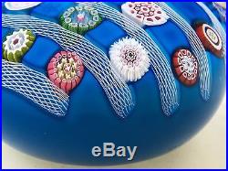INCREDIBLE Vintage SAINT LOUIS Paperweight MILLEFIORI CANE Crystal FRANCE