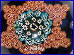 Important Rare Early signed Paul Ysart Star Pattern Millefiori Paperweight