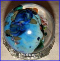 Incredible Josh Simpson Signed Blown Art Glass Marble Paperweight 1 5/8