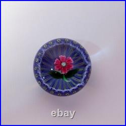 Incredible Pink Flower Art Glass Paperweight Perthshire Limited with Box
