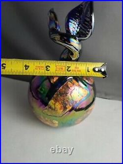 Irridescent Art Glass End Of Day Fruit Hand Blown Paperweight