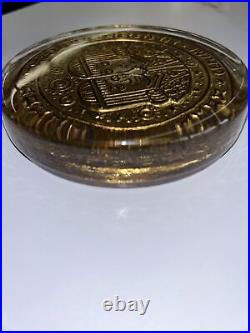 Italian Venetian Zodiac Series Gemini Gold Glass Paperweight