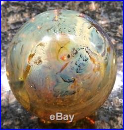 Josh Simpson 1985 Art Glass Paperweight Inhabited Planet Collection