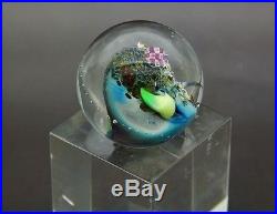 JOSH SIMPSON Planet Otherworld Glass Marble/Paperweight with Stand, Apr 1.5(dia)
