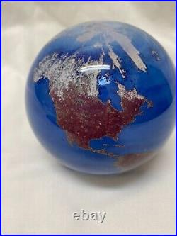 James Lundberg 1989 Signed World Glass Paperweight