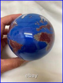 James Lundberg 1989 Signed World Glass Paperweight