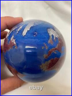 James Lundberg 1989 Signed World Glass Paperweight