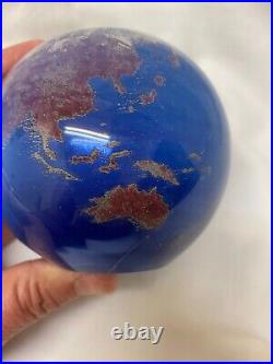 James Lundberg 1989 Signed World Glass Paperweight