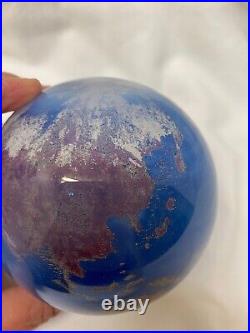 James Lundberg 1989 Signed World Glass Paperweight