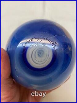 James Lundberg 1989 Signed World Glass Paperweight