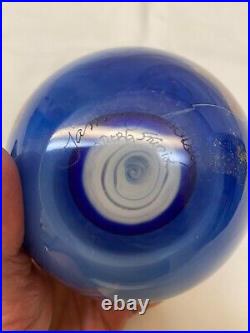 James Lundberg 1989 Signed World Glass Paperweight