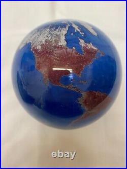 James Lundberg 1989 Signed World Glass Paperweight