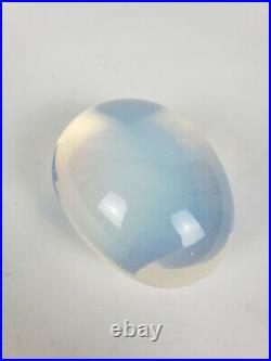 Japan Opalescent Sugahara 3 Paperweight Art Glass Tyndall Effect Stone Shape