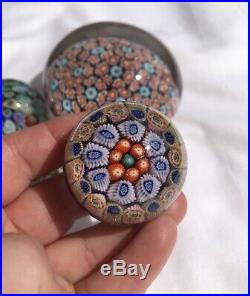 Job Lot 5 x Vintage Millefiori Perthshire Paperweights Canes Stars & Flowers