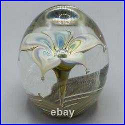 John Barber Laguna Beach Paperweight Flowers Blue 1982 FREE USA SHIPPING