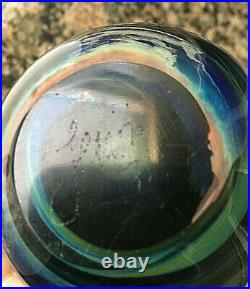 John C Lewis 1971 Moon Vase Bottle Paperweight American Studio Art Glass Movmt
