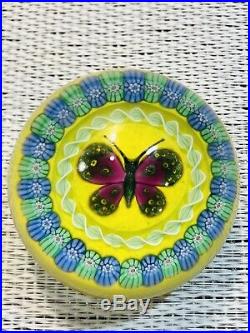 John Deacon and Willie Mason Collaborative Butterfly Art Glass Paperweight
