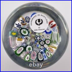 John Deacons End Of Day Glass Paperweight WithDates, Rose, Shamrock, Thistle Canes