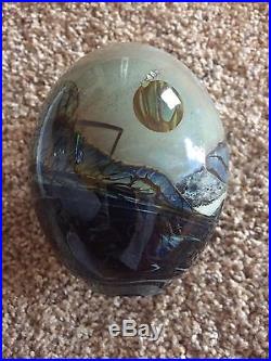 John Lewis Studio Art Glass MOONSCAPE PAPERWEIGHT Signed & Dated 1971