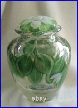 Jones Orient Flume Paperweight Vase Urn With LID Gardenia Lily Magnolia