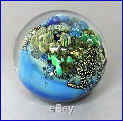 Josh Simpson 1993 Glass Sphere Art Paperweight 3 Inhabited Planet