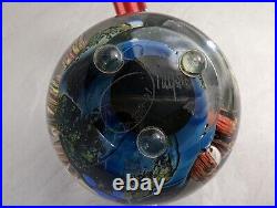 Josh Simpson 3 Art Glass Globe Planet Paperweight Signed #'d MINT