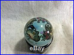 Josh Simpson 3 Inhabited Planet Paperweight Signed and dated Simpson 1989