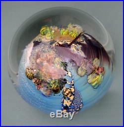 Josh Simpson Inhabited Planet 3 Inch Paperweight Signed Dated 1991