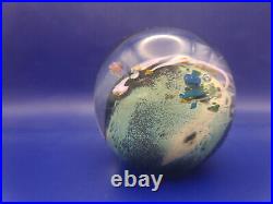 Josh Simpson Inhabited Planet Art Glass 3 Paperweight Signed & Dated 1986