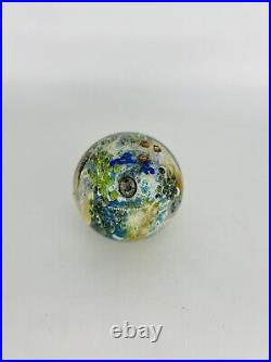 Josh Simpson Inhabited Planet Ocean Life Signed Glass Paperweight 2010 5