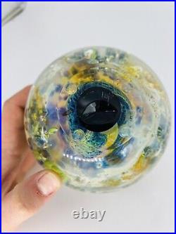 Josh Simpson Inhabited Planet Ocean Life Signed Glass Paperweight 2010 5