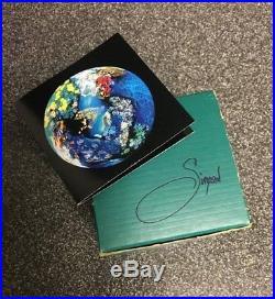Josh Simpson Inhabited Planet glass art marble signed by the artist