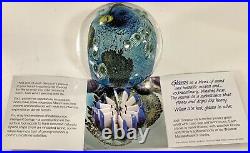 Josh Simpson Paperweight Art Glass Inhabited Planet SIGNED NUMBERED Rare