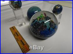 Josh Simpson Set of 4 Planets / Marbles Art Glass