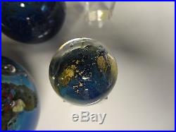 Josh Simpson Set of 4 Planets / Marbles Art Glass